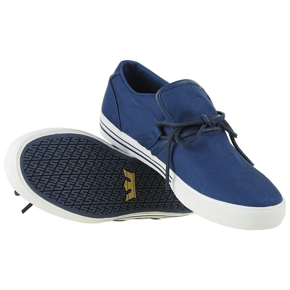 Baskets Basses Supra Cuban Bleu Marine Navy Canvas Homme | UNH-23409656